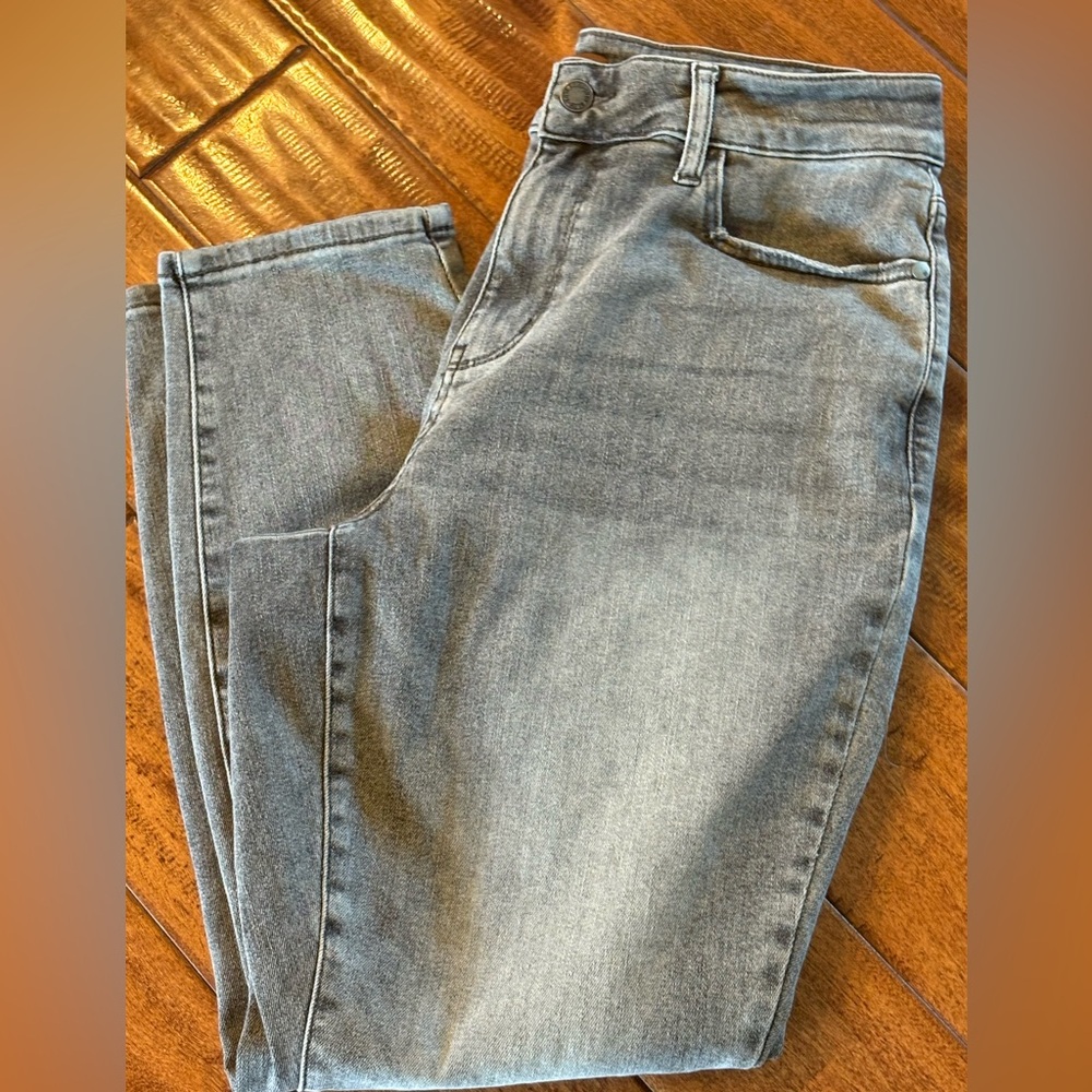 Judy Blue 14W Gray Black Distressed Denim Jeans Plus Size